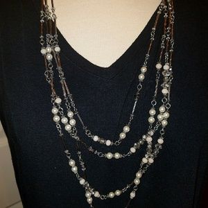 Costume jewelry necklace multi-tier
